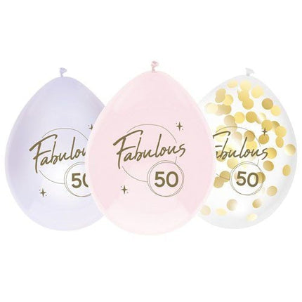 50 vuotta ilmapalloja värillisiä 30cm 6kpl