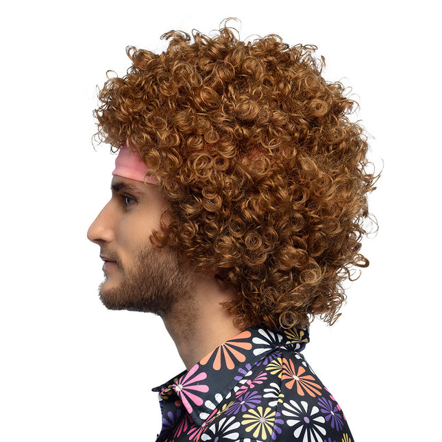 Oranssi hippi peruukki