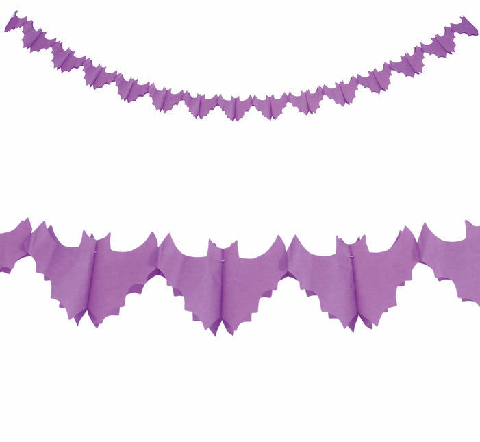 Halloween Garland violetti lepakot 3m