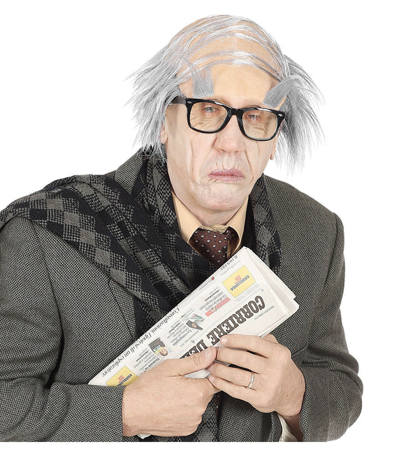 Peruukki vanha mies kulmakarvojen kanssa