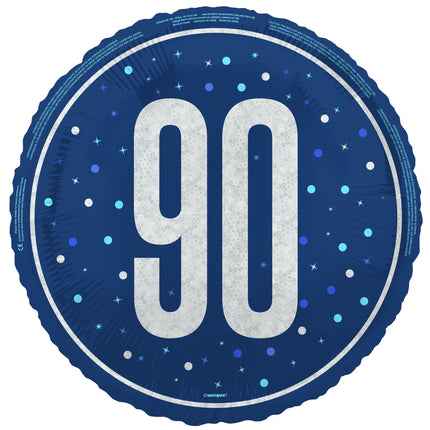 90 vuotta helium ilmapallo sininen tyhjä 45cm