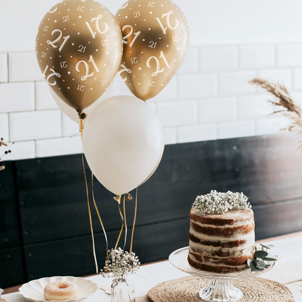 Ilmapallot Onnittelut kultainen valkoinen 30cm 6kpl