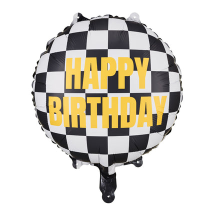 Hyvää syntymäpäivää Helium ilmapallo Race lippu tyhjä 35cm