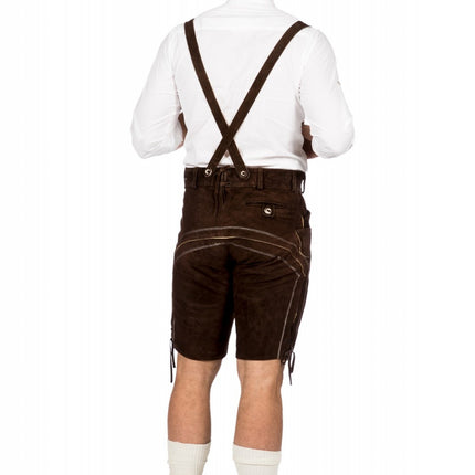 Tummanruskea Lederhose Miehet Lyhyt