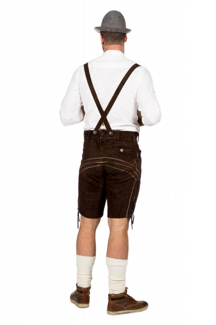 Tummanruskea Lederhose Miehet Lyhyt