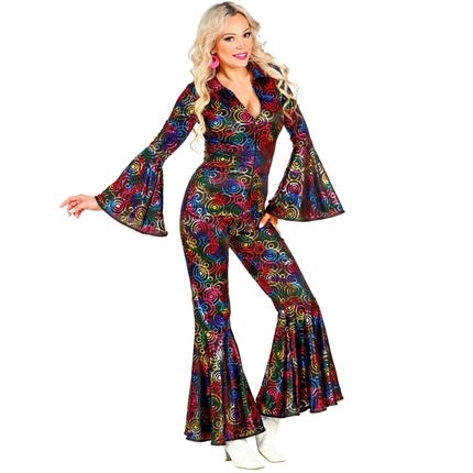 Disco 70S Jumpsuit Värilliset Naisten ympyrät