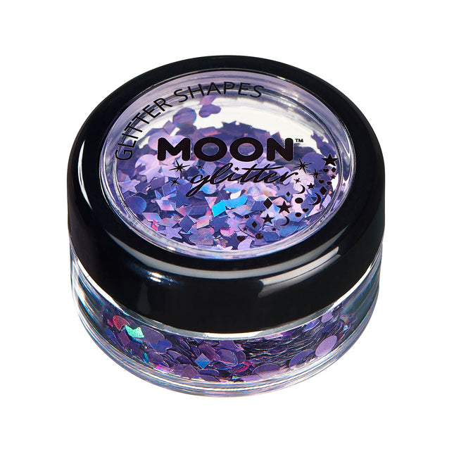 Moon Glitter Holografinen glitteri muotoja violetti 3g