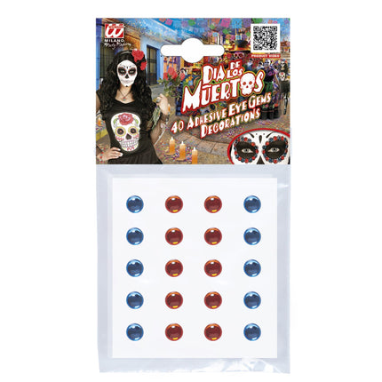 Sininen oranssi kasvot tarrat 40kpl