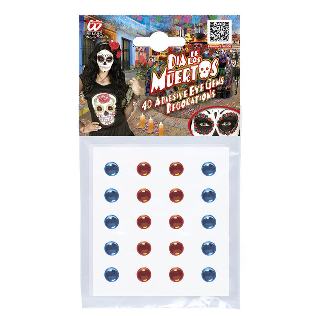 Sininen oranssi kasvot tarrat 40kpl