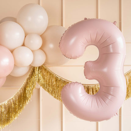 3 vuoden kuva ilmapallo vaaleanpunainen tyhjä 72cm