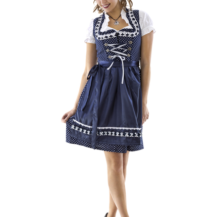 Valkoinen Sininen Dirndl Mekko Oktoberfest Ladies