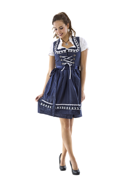 Valkoinen Sininen Dirndl Mekko Oktoberfest Ladies