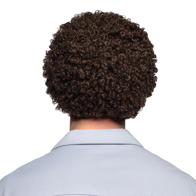 Tummanruskea peruukki kiharat