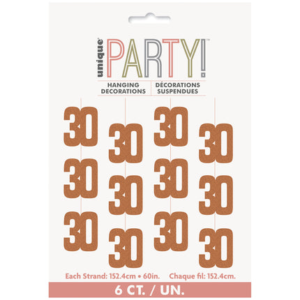 30 vuoden roikkuva koriste Rose Gold 1.52m