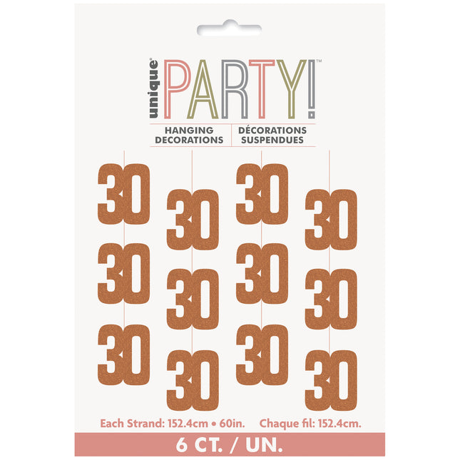 30 vuoden roikkuva koriste Rose Gold 1.52m