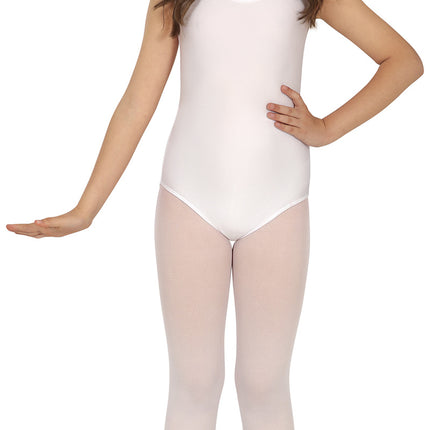 Tytön valkoinen trikoo Hihaton