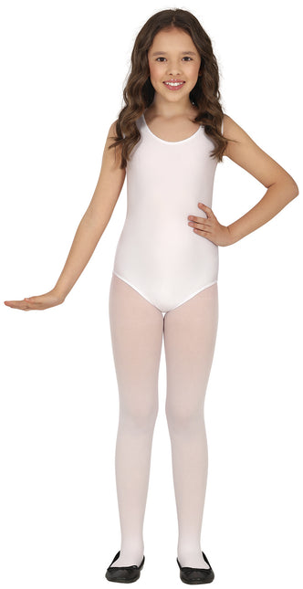 Tytön valkoinen trikoo Hihaton