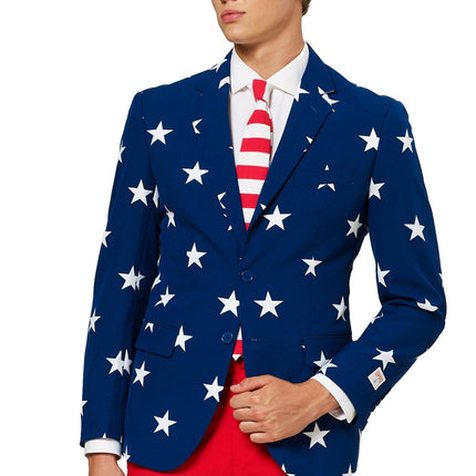 USA Tähdet raidat puku Miehet OppoSuits puvut