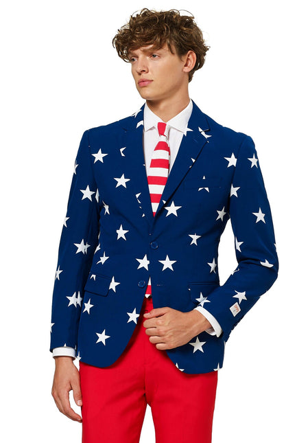 USA Tähdet raidat puku Miehet OppoSuits puvut