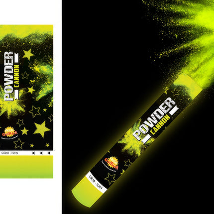 Konfettitykki keltainen jauhe 30cm