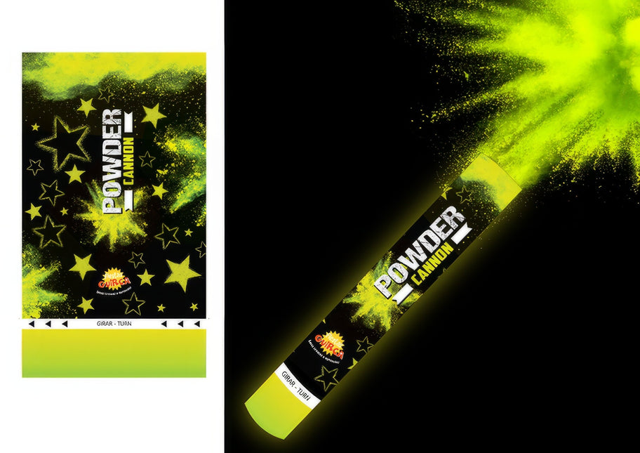 Konfettitykki keltainen jauhe 30cm