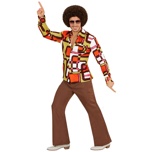 Disco 70S pusero Vihreä Oranssi Miehet