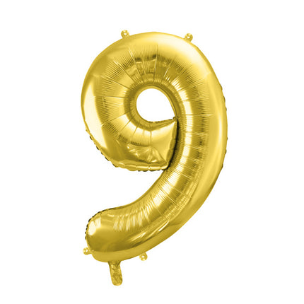 9 vuoden hahmo ilmapallo kultainen tyhjä 72cm
