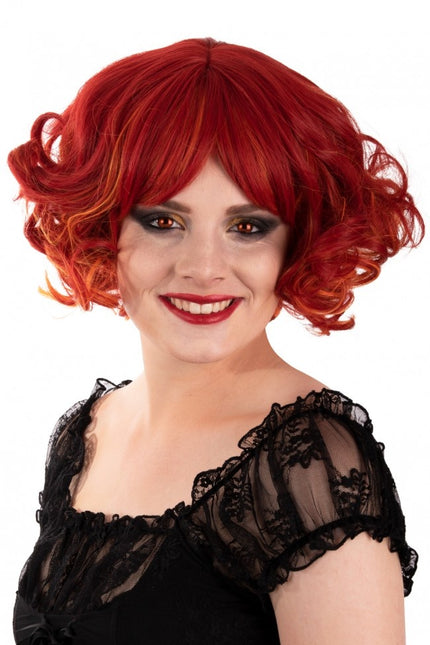 Peruukki Arlene lyhyt kiharat punainen oranssi