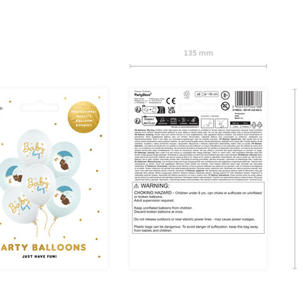 Vauva ilmapallot sininen 30cm 6kpl