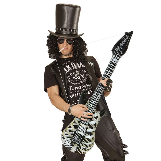 Mustavalkoinen puhallettava kitara