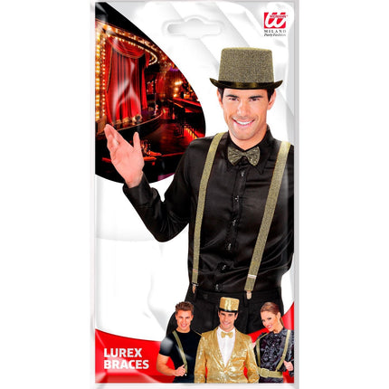 Musta Kultaiset sukkanauhat Glitter