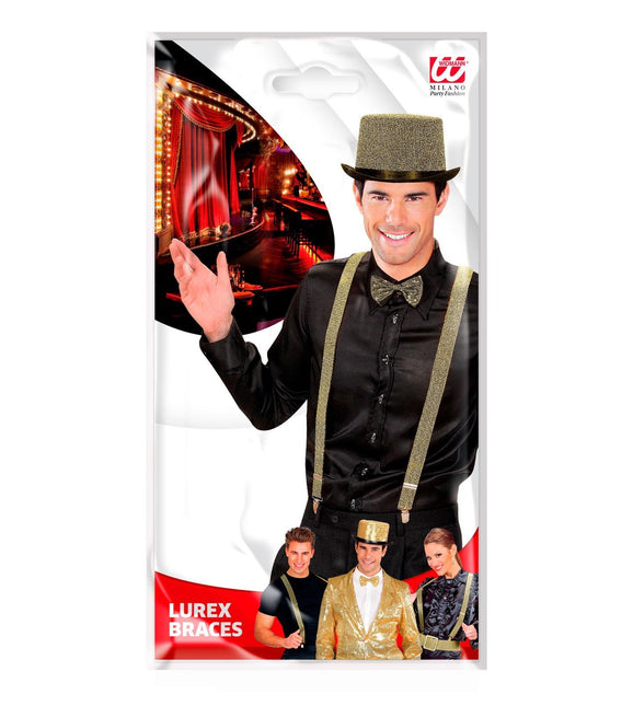 Musta Kultaiset sukkanauhat Glitter