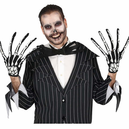 Halloween käsineet Skeleton Sormet