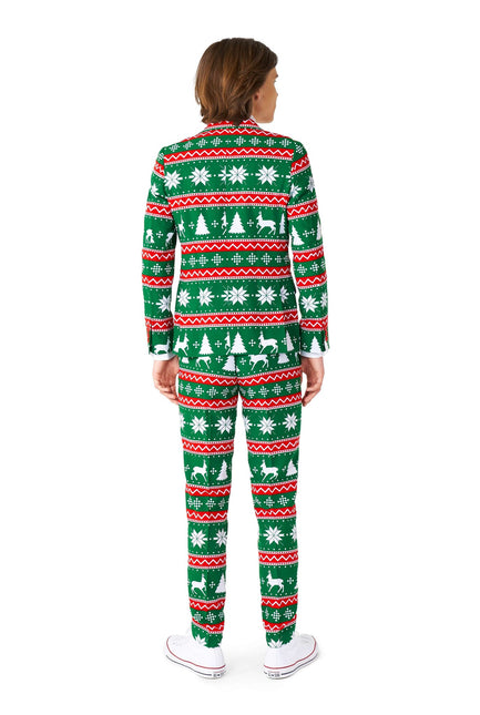 Juhlava vihreä puku poika teini-ikäinen OppoSuits