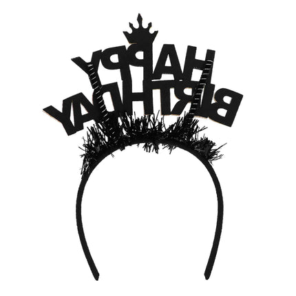 Päänauha Hyvää syntymäpäivää kulta/musta