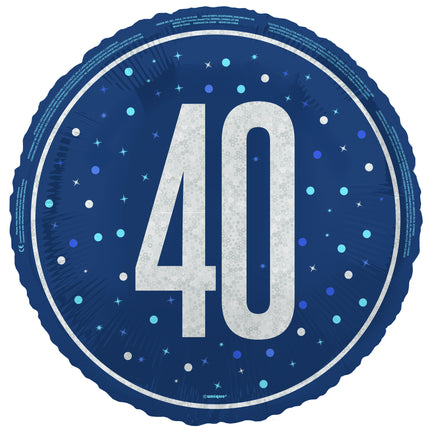 40 vuotta helium ilmapallo sininen tyhjä 45cm