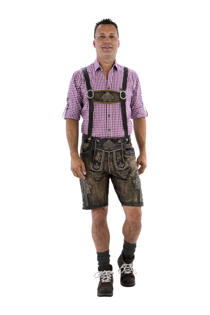 Lederhose Brown Miesten lyhyt antiikkinen