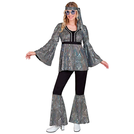 Disco 70S puku hopea naiset