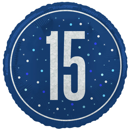 15 vuotta Helium ilmapallo sininen tyhjä 45cm