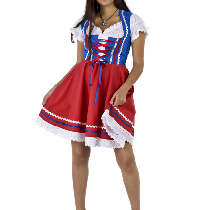 Oktoberfest Dirndl Mekko Oktoberfest Punainen Sininen Hyvät 2 kappaletta