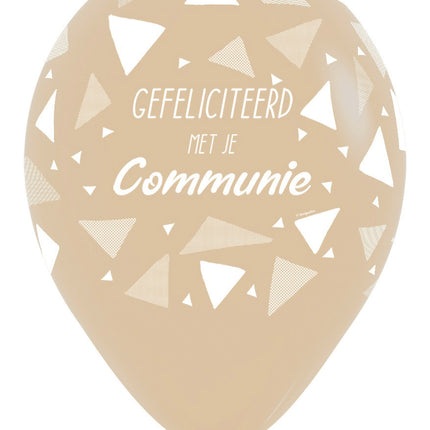 Ilmapallot Onnittelut ehtoollisella Kolmioita Valkoinen hiekka 30cm 25kpl