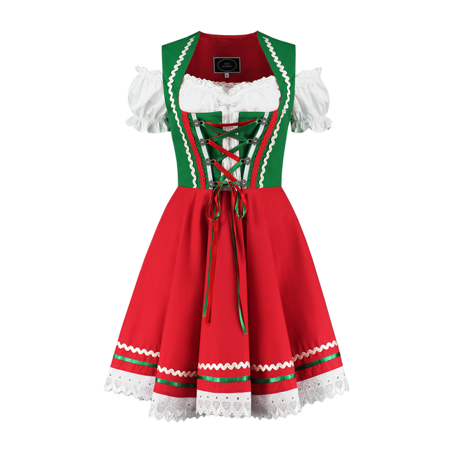 Oktoberfest Dirndl Mekko Oktoberfest Punainen Vihreä Hyvät 2 kpl