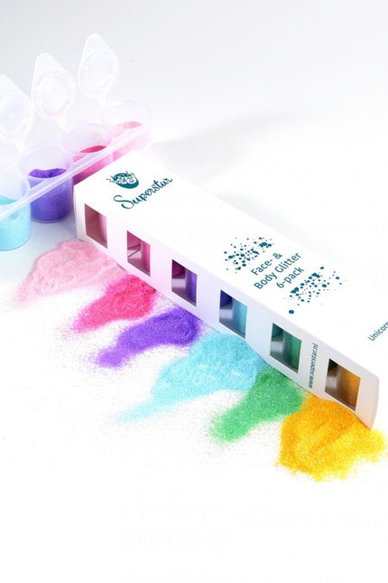 Värillinen Glitter Unicorn hieno 6kpl