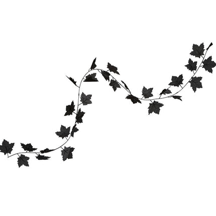 Halloween musta kukkaseppele lehtien 1.8m