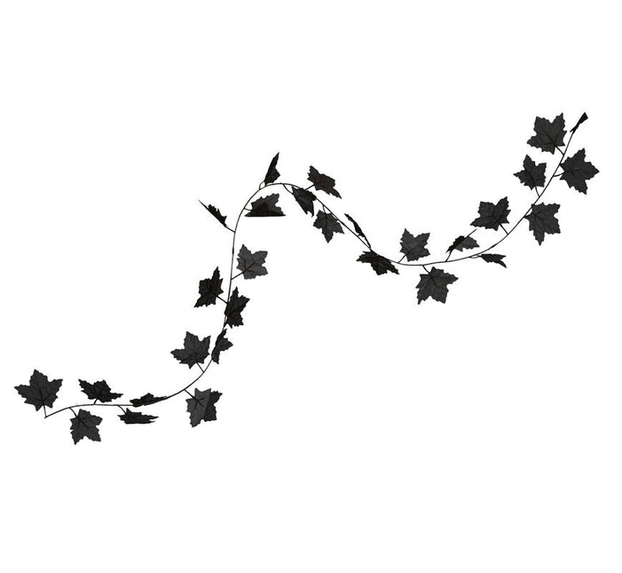 Halloween musta kukkaseppele lehtien 1.8m