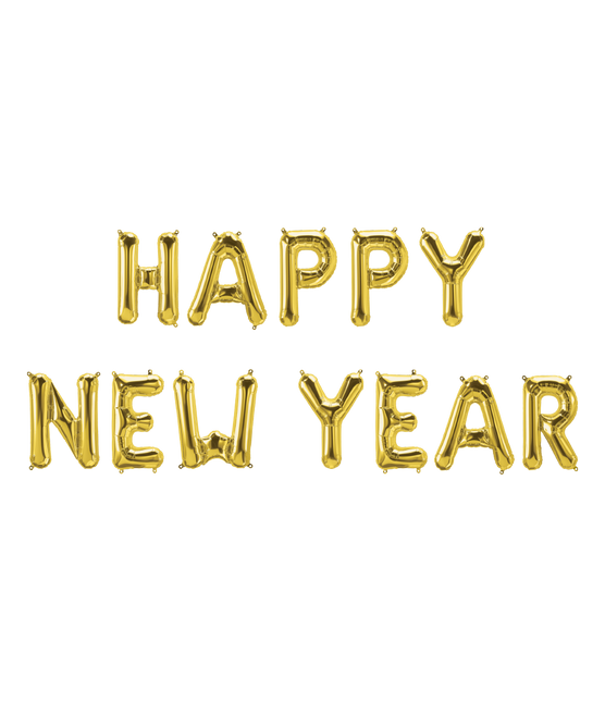 Kultainen ilmapallot asetettu onnellista uutta vuotta 1.9m