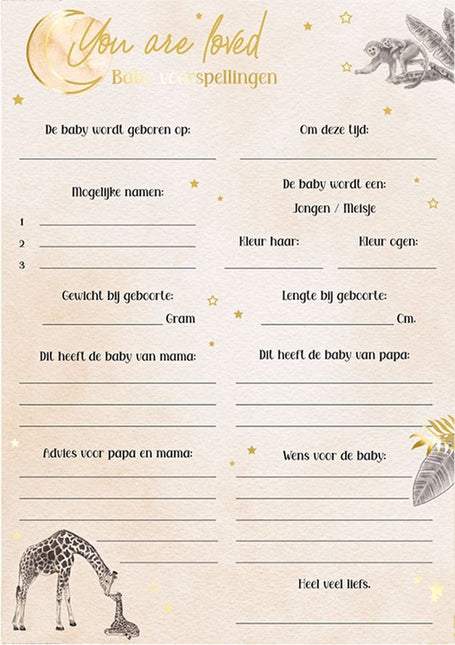 Safari Ennustuskortit Nude 20kpl Safari Ennustuskortit Nude 20kpl