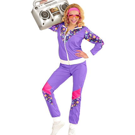 Neon 80S Verryttelypuku Viallinen violetti