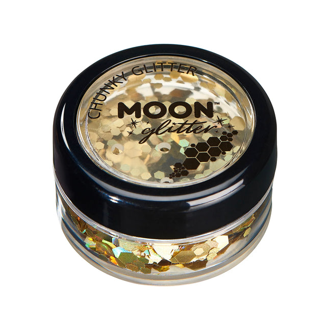 Moon Glitter Hologrammi Hologrammi Chunky Glitter Kulta 3g