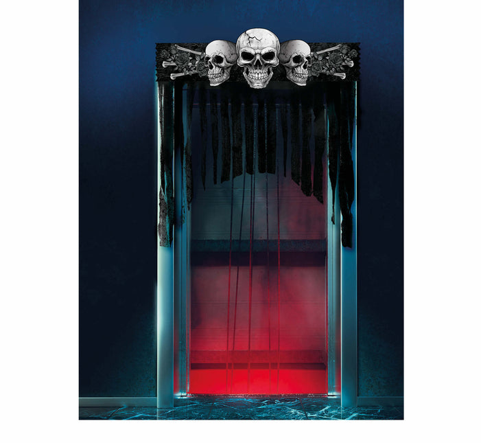 Halloween ovi verho luuranko